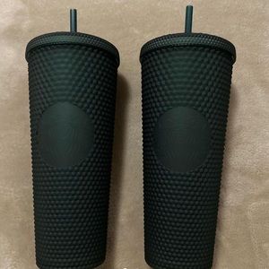 Dark Green Studded Starbucks cups